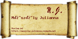 Mészöly Julianna névjegykártya